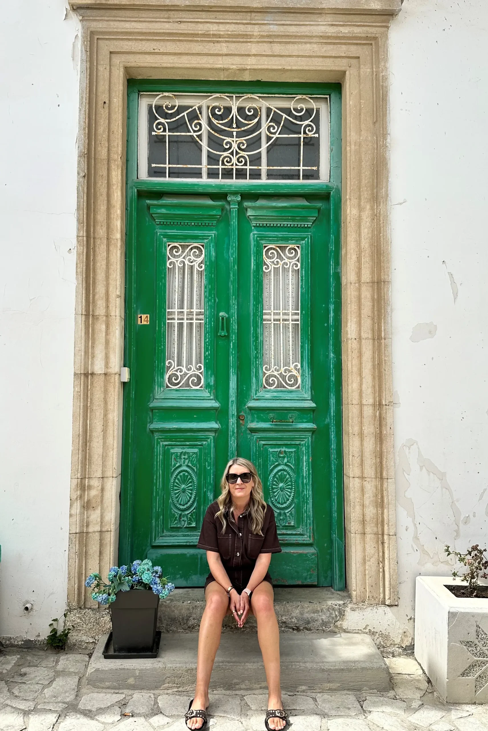 a shot of the writer, Anji McGrandles in the village of Lefkara
