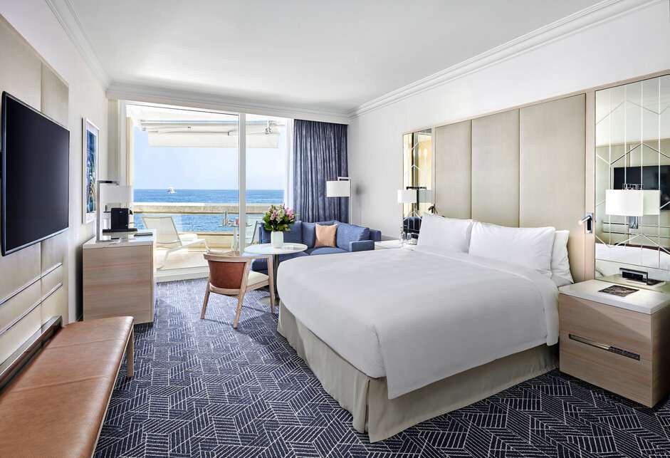 Fairmont Monte Carlo marina view bedroom