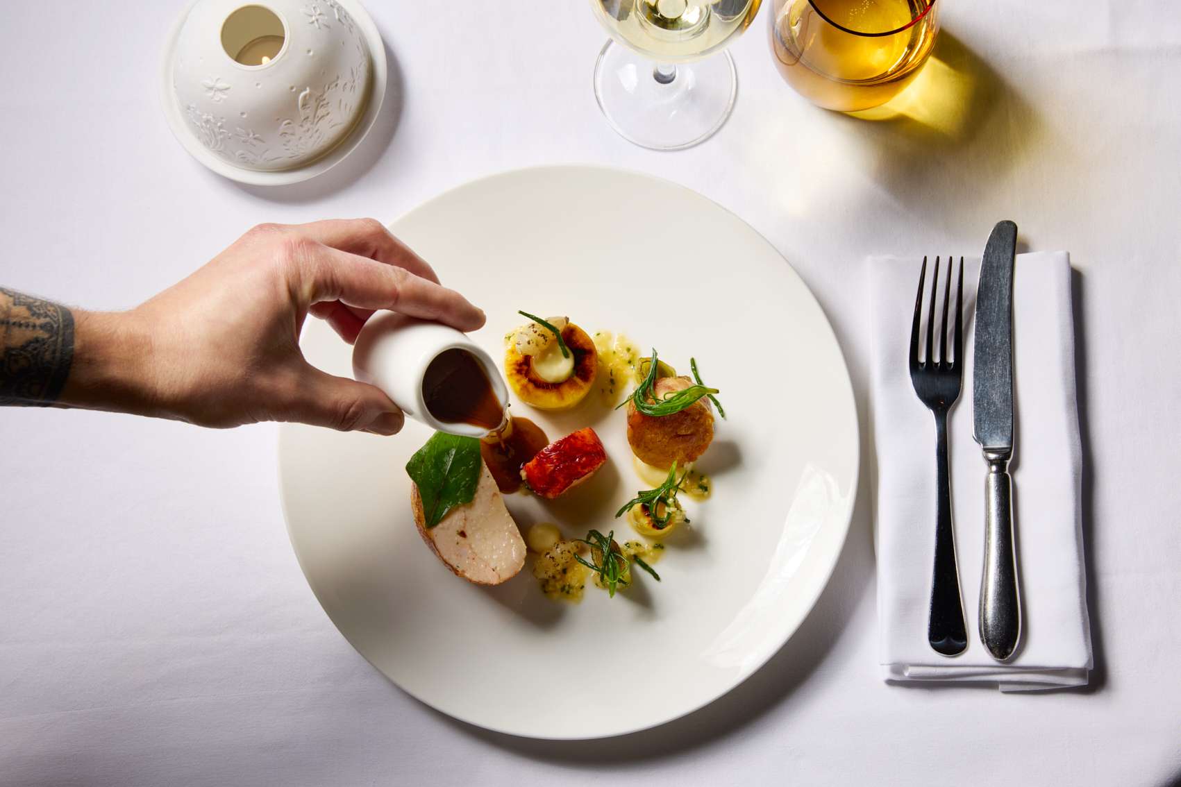 Galvin La Chapelle chicken ballotine dish

