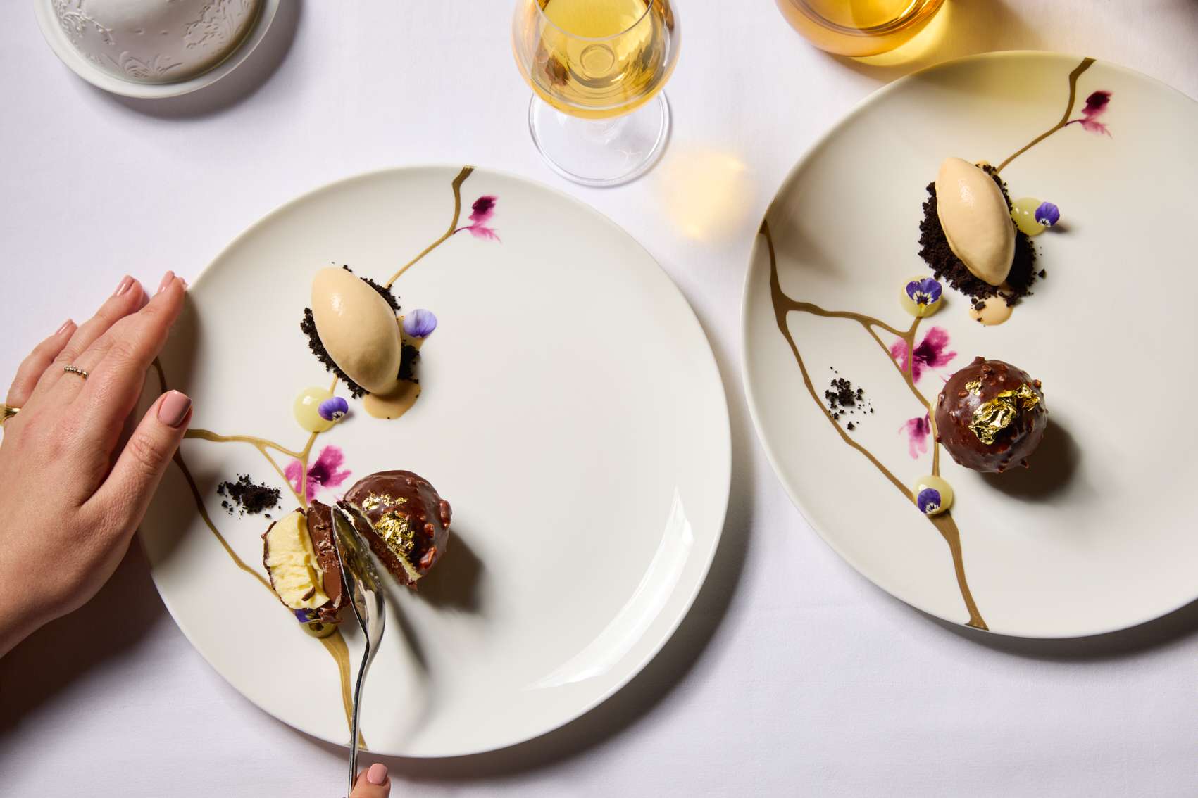 Galvin La Chapelle apricot souffle dessert plate