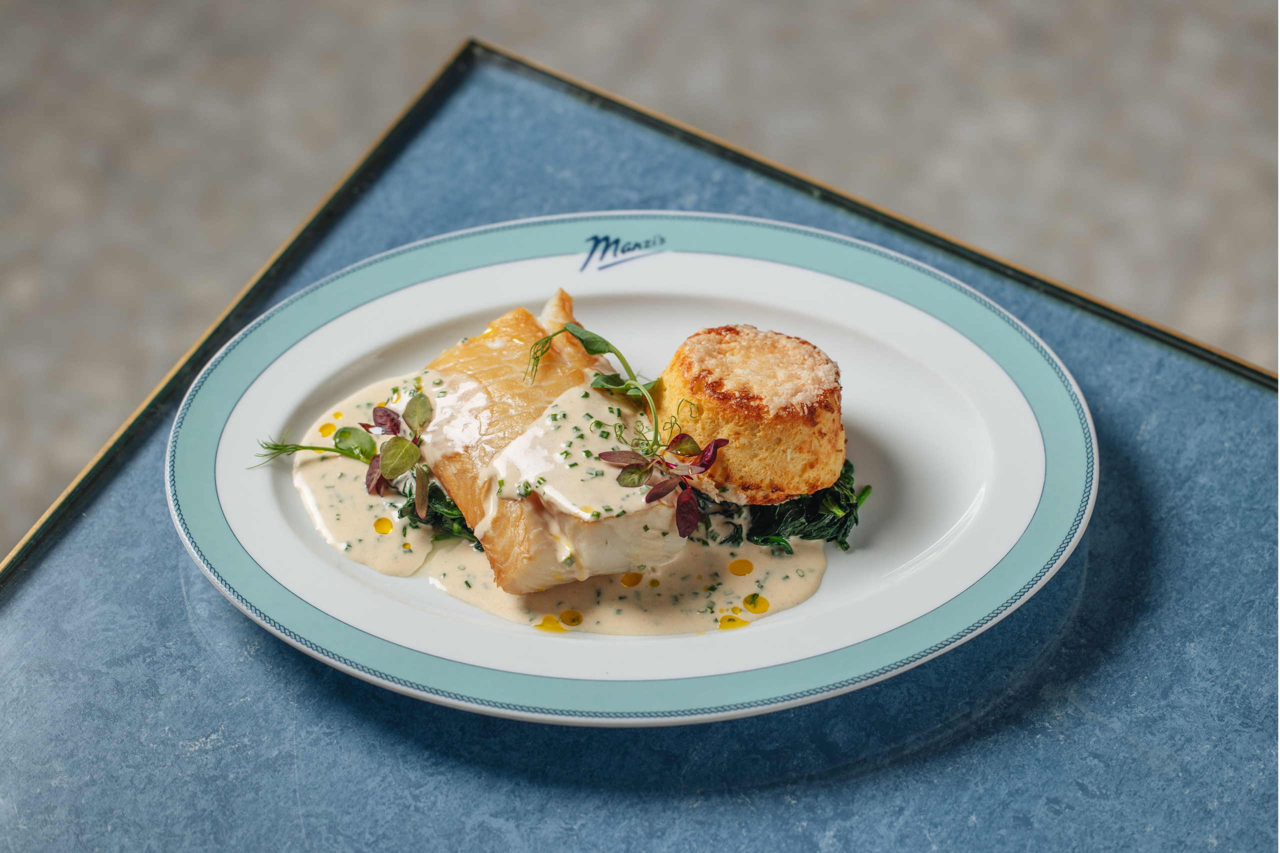 Haddock dish with parmesan souffle