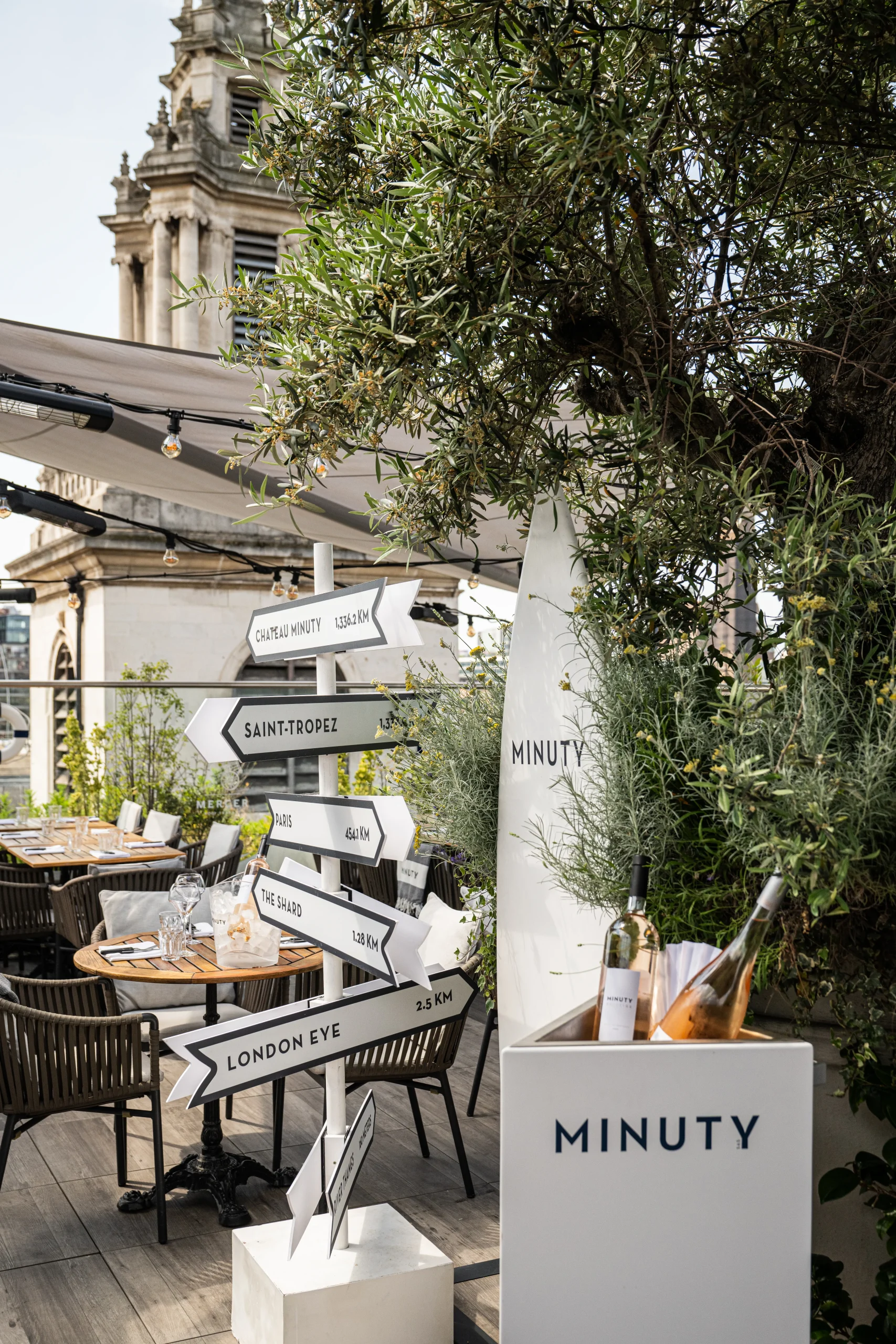 Minuty Terrace at Vintry & Mercer, London's best rooftop restaurant