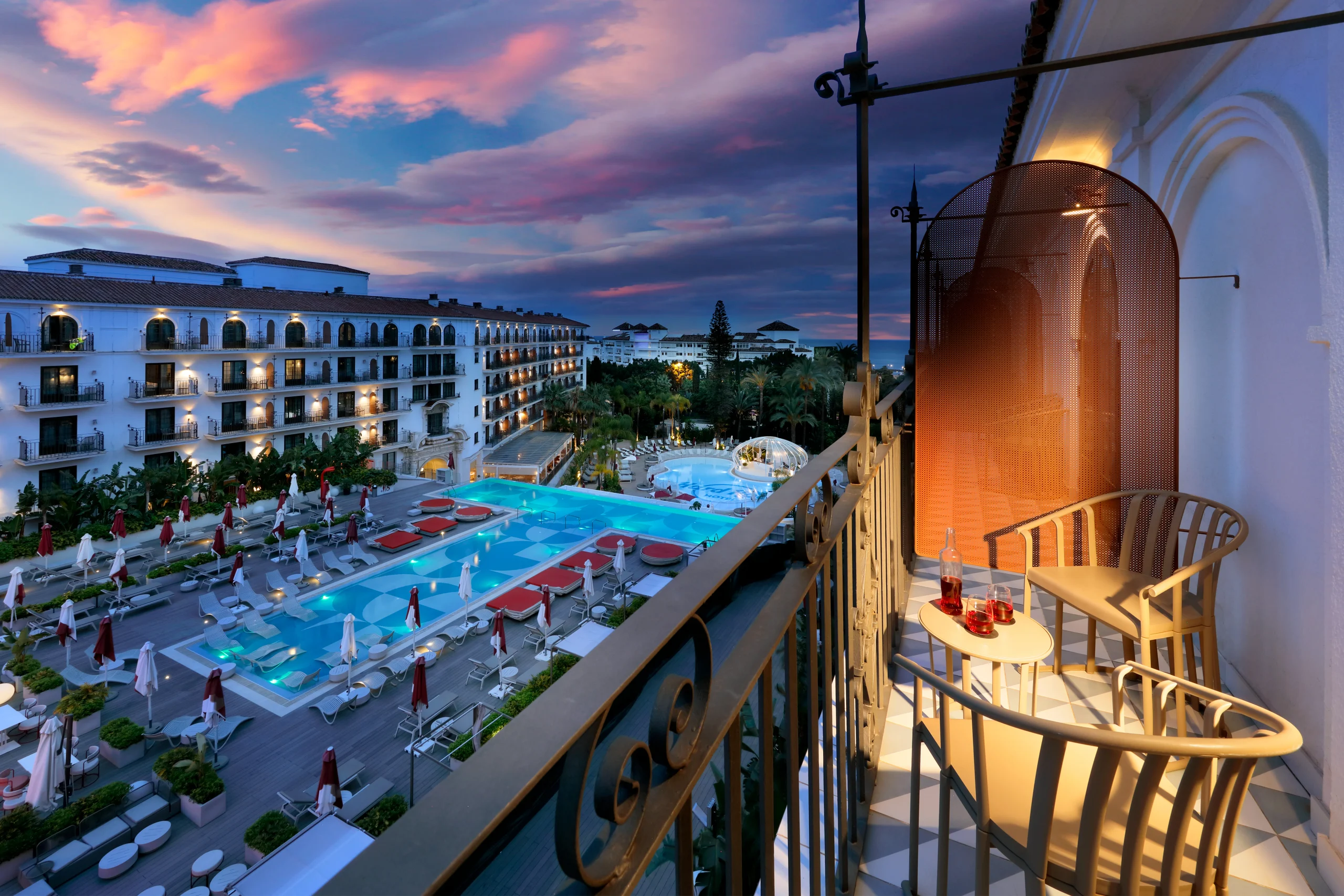 Pool view from room at Hard Rock Hotel Marbella